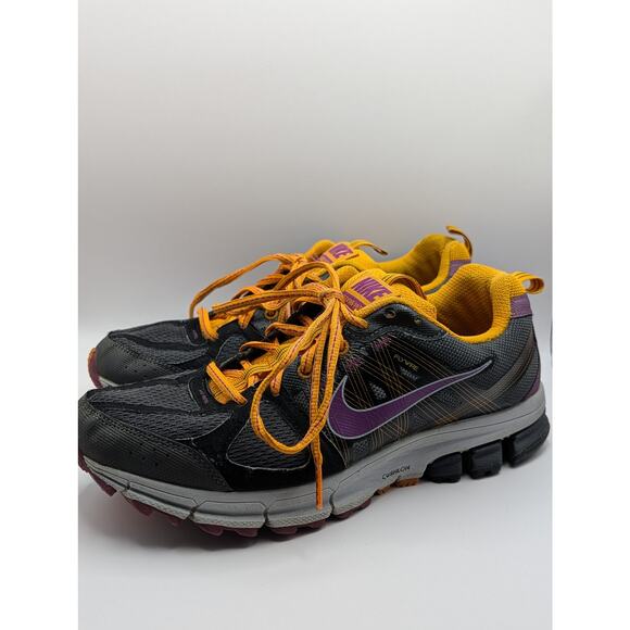 Nike Pegasus 28 Trail Women’s Black/Gold/Orange Running Sneakers - Picture 3 of 8